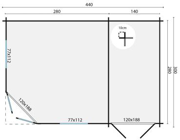 Gartenhaus Agnes 440x300 cm